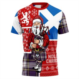 ScotsTee Shop Scottish Maver Dress Weathered Clan Crest Tartan T-Shirt Scotland Christmas Santa
