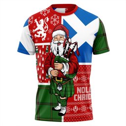 ScotsTee Shop Scottish Marr Ancient Clan Crest Tartan T-Shirt Scotland Christmas Santa