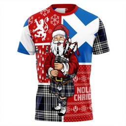 ScotsTee Shop Scottish Napier Modern Clan Crest Tartan T-Shirt Scotland Christmas Santa