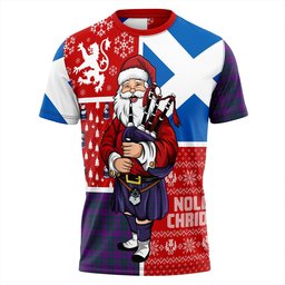 ScotsTee Shop Scottish Rae Modern Clan Crest Tartan T-Shirt Scotland Christmas Santa
