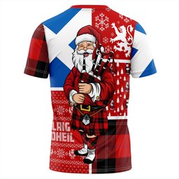 ScotsTee Shop Scottish Ramsay Red (Ramsay of Dalhousie) Clan Crest Tartan T-Shirt Scotland Christmas Santa