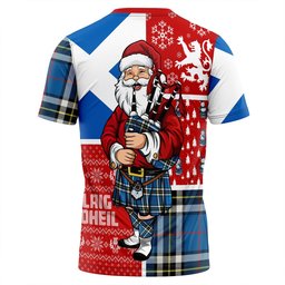ScotsTee Shop Scottish Thomson Blue (MacThomas Blue Thompson Dress) Modern Clan Crest Tartan T-Shirt Scotland Christmas Santa