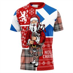 ScotsTee Shop Scottish Napier Rose Ancient Clan Crest Tartan T-Shirt Scotland Christmas Santa