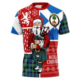 ScotsTee Shop Scottish Mouat Clan Crest Tartan T-Shirt Scotland Christmas Santa