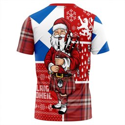 ScotsTee Shop Scottish Ramsay Angus & Mearns Weathered Clan Crest Tartan T-Shirt Scotland Christmas Santa