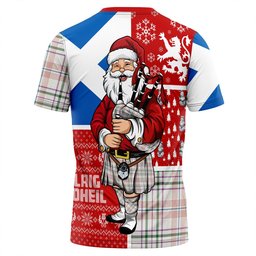 ScotsTee Shop Scottish Shaw Women's Dress Ancient Clan Crest Tartan T-Shirt Scotland Christmas Santa