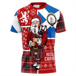 ScotsTee Shop Scottish Ritchie Modern Clan Crest Tartan T-Shirt Scotland Christmas Santa