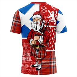 ScotsTee Shop Scottish Ramsay Angus & Mearns Ancient Clan Crest Tartan T-Shirt Scotland Christmas Santa