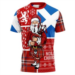 ScotsTee Shop Scottish Ramsay Angus & Mearns Ancient Clan Crest Tartan T-Shirt Scotland Christmas Santa