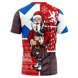 ScotsTee Shop Scottish Rae Weathered Clan Crest Tartan T-Shirt Scotland Christmas Santa