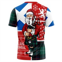 ScotsTee Shop Scottish Semple Modern Clan Crest Tartan T-Shirt Scotland Christmas Santa