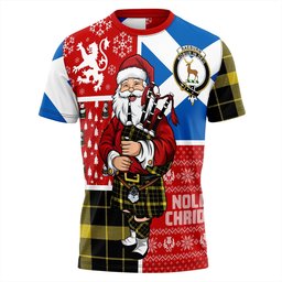 ScotsTee Shop Scottish Raeburn Modern Clan Crest Tartan T-Shirt Scotland Christmas Santa