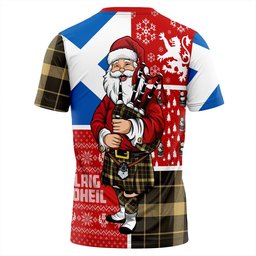 ScotsTee Shop Scottish Raeburn Weathered Clan Crest Tartan T-Shirt Scotland Christmas Santa