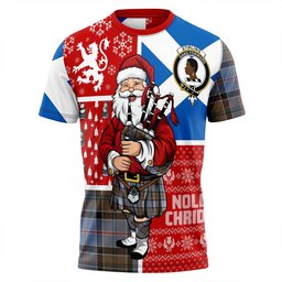 ScotsTee Shop Scottish Stirling Weathered Clan Crest Tartan T-Shirt Scotland Christmas Santa