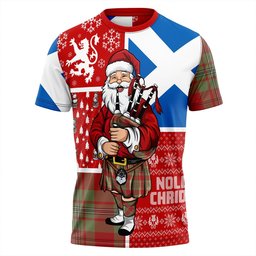 ScotsTee Shop Scottish Strang Weathered Clan Crest Tartan T-Shirt Scotland Christmas Santa