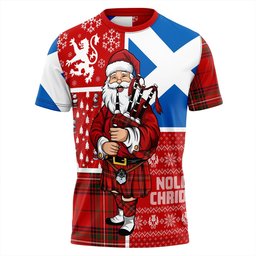 ScotsTee Shop Scottish Stewart of Rothesay Modern Clan Crest Tartan T-Shirt Scotland Christmas Santa