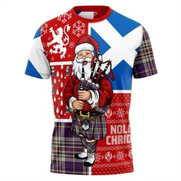 ScotsTee Shop Scottish Thompson Variant (Thomson Variant) Weathered Clan Crest Tartan T-Shirt Scotland Christmas Santa