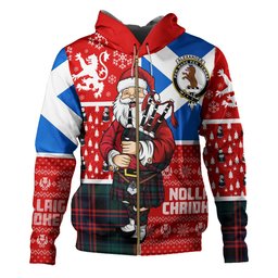 ScotsTee Shop Scottish Alexander Hunting Modern Clan Crest Tartan Hoodie Scotland Christmas Santa