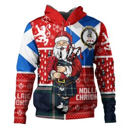 ScotsTee Shop Scottish Cleland Modern Clan Crest Tartan Hoodie Scotland Christmas Santa