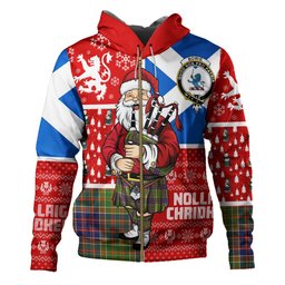 ScotsTee Shop Scottish Bowie Modern Clan Crest Tartan Hoodie Scotland Christmas Santa