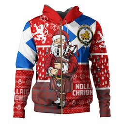 ScotsTee Shop Scottish Campbell of Loudon Plaid Weathered 2 Clan Crest Tartan Hoodie Scotland Christmas Santa