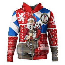 ScotsTee Shop Scottish Brodie Silver (Brodie Muted) Ancient Clan Crest Tartan Hoodie Scotland Christmas Santa