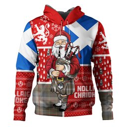 ScotsTee Shop Scottish Brodie Silver (Brodie Muted) Ancient Clan Crest Tartan Hoodie Scotland Christmas Santa