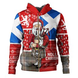 ScotsTee Shop Scottish Brodie Silver (Brodie Muted) Ancient Clan Crest Tartan Hoodie Scotland Christmas Santa