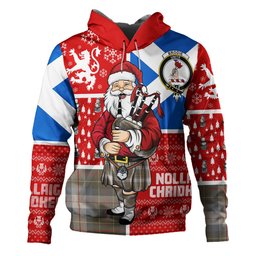 ScotsTee Shop Scottish Brodie Silver (Brodie Muted) Ancient Clan Crest Tartan Hoodie Scotland Christmas Santa