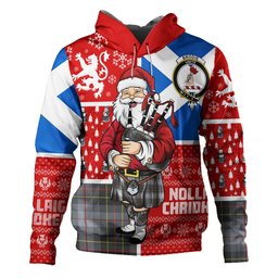 ScotsTee Shop Scottish Brodie Silver (Brodie Muted) Modern Clan Crest Tartan Hoodie Scotland Christmas Santa