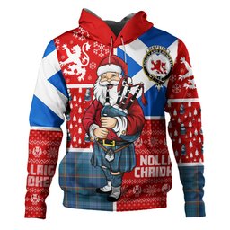 ScotsTee Shop Scottish Dempster Ancient Clan Crest Tartan Hoodie Scotland Christmas Santa