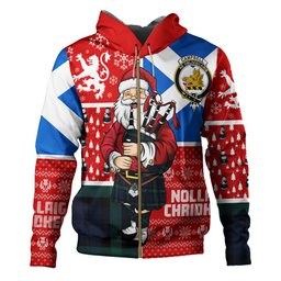 ScotsTee Shop Scottish Campbell of Glenlyon Modern 2 Clan Crest Tartan Hoodie Scotland Christmas Santa