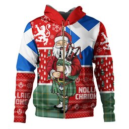 ScotsTee Shop Scottish Currie Ancient Clan Crest Tartan Hoodie Scotland Christmas Santa
