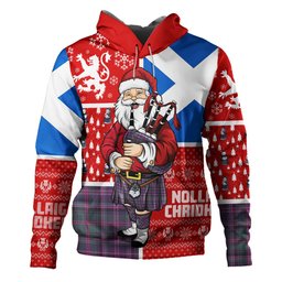 ScotsTee Shop Scottish Couper (Coupar) Weathered Clan Crest Tartan Hoodie Scotland Christmas Santa