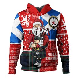 ScotsTee Shop Scottish Colquhoun (Cowans) Modern Clan Crest Tartan Hoodie Scotland Christmas Santa