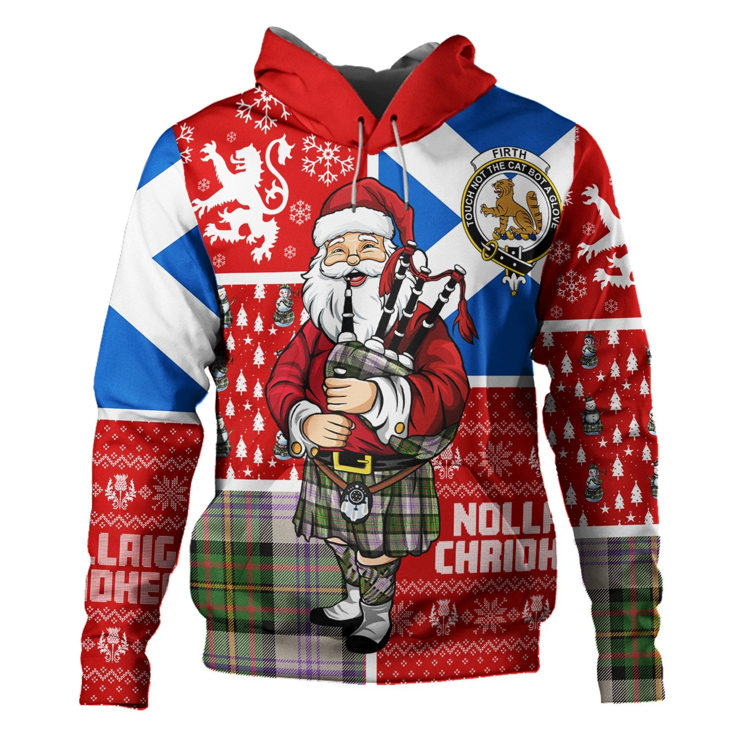 ScotsTee Shop Scottish Firth of Tay (Gillies Dress) Ancient Clan Crest Tartan Hoodie Scotland Christmas Santa
