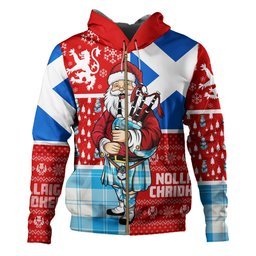 ScotsTee Shop Scottish Erskine Blue Clan Crest Tartan Hoodie Scotland Christmas Santa