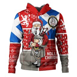 ScotsTee Shop Scottish Dunbar of Pitgaveny Weathered Clan Crest Tartan Hoodie Scotland Christmas Santa