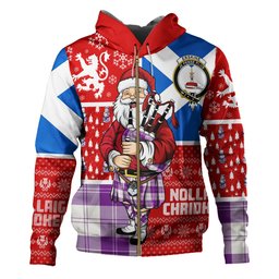 ScotsTee Shop Scottish Erskine Purple Clan Crest Tartan Hoodie Scotland Christmas Santa