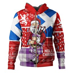 ScotsTee Shop Scottish Erskine Purple Clan Crest Tartan Hoodie Scotland Christmas Santa