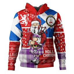 ScotsTee Shop Scottish Erskine Purple Clan Crest Tartan Hoodie Scotland Christmas Santa