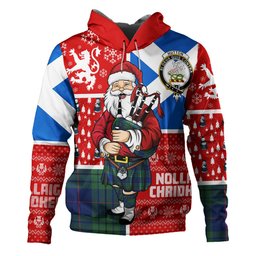 ScotsTee Shop Scottish Hutton Modern Clan Crest Tartan Hoodie Scotland Christmas Santa