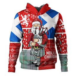 ScotsTee Shop Scottish Irvine of Glentulchan Ancient Clan Crest Tartan Hoodie Scotland Christmas Santa