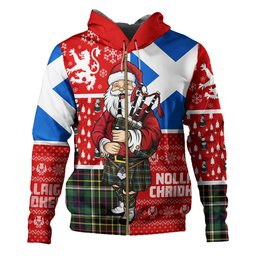 ScotsTee Shop Scottish Hislop #2 Modern Clan Crest Tartan Hoodie Scotland Christmas Santa