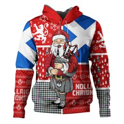 ScotsTee Shop Scottish Halliday (Holliday) Modern Clan Crest Tartan Hoodie Scotland Christmas Santa