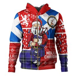 ScotsTee Shop Scottish Jackson Modern Clan Crest Tartan Hoodie Scotland Christmas Santa