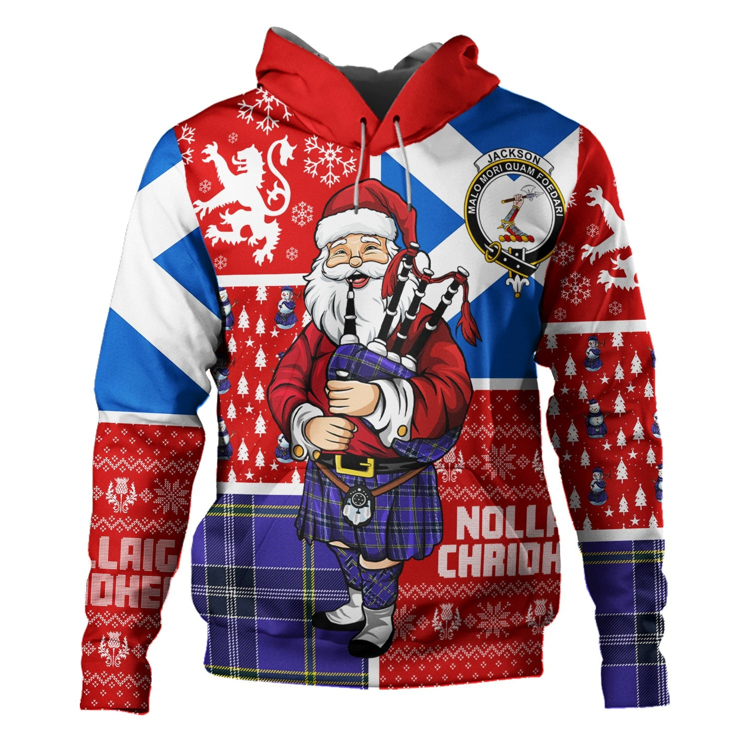 ScotsTee Shop Scottish Jackson Modern Clan Crest Tartan Hoodie Scotland Christmas Santa