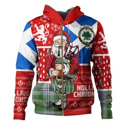 ScotsTee Shop Scottish Irvine of Glentulchan Modern Clan Crest Tartan Hoodie Scotland Christmas Santa