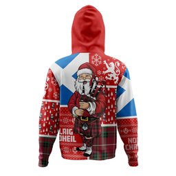ScotsTee Shop Scottish Hunter of Bute (Michael Maroon) Modern Clan Crest Tartan Hoodie Scotland Christmas Santa