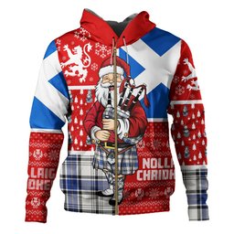 ScotsTee Shop Scottish Haney Modern Clan Crest Tartan Hoodie Scotland Christmas Santa